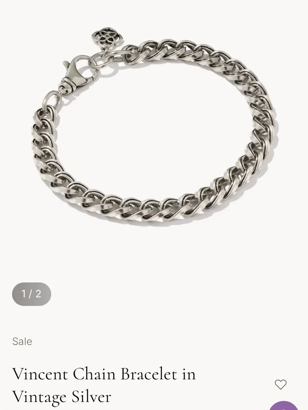 Vincent Chain Bracelet in Vintage Silver